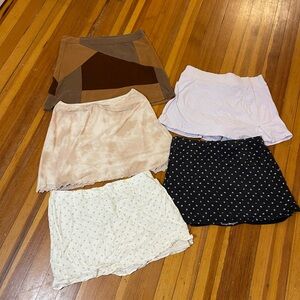 American Eagle Outfitters Mini Skirt Set - Brown, Cream, Black, White